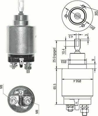 MAGNETI MARELLI Втягивающее реле стартера RENAULT 1,1-2,0 VOLVO 1,6/1,7