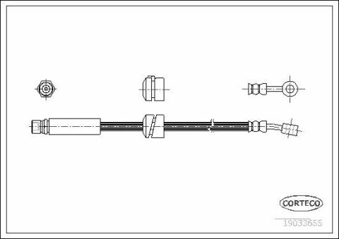 Шланг тормозной (передний) Daewoo Nubira (d=415mm)