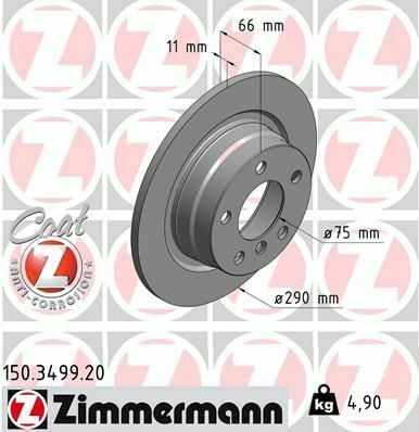 Диск тормозной (задний) BMW 1 (F20/F21)/2 (F22/F23) 11- (290x11) (с покрытием) (полный)