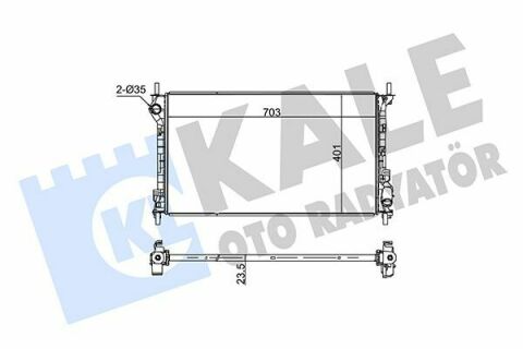 KALE FORD Радіатор охолодження 703X401X23,5 Transit Connect 2.4 TDCi 02-