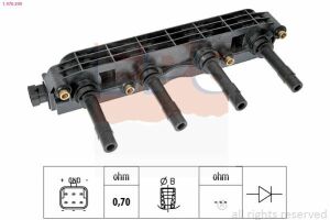 Котушка запалювання Astra G, Vectra B/C, Zafira A 1.4/1.6 98-