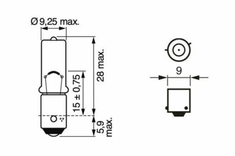 Автолампа H6W 12V 6W BAX9s Pure Light