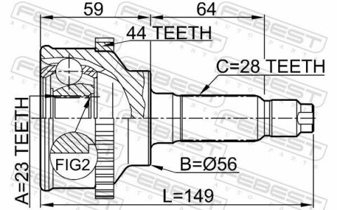 ШРКШ (ШРУС) зовнішній 23x56x28 MAZDA 6 02-08