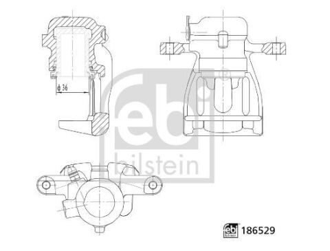 Супорт гальмівний (задній) (L) Land Rover Freelander 06-14 (d=36mm)