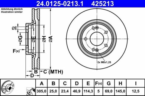 Диск тормозной (передний) Hyundai Tucson 15-/i30 17-/Kia Ceed 18-/Sportage 16- (305x25)(с покр.)