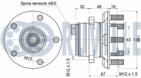 Ступица задние с датчиком abs mondeo 14-