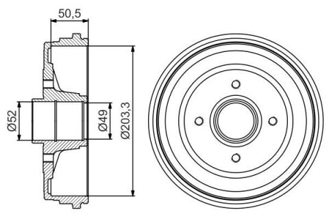 Барабан тормозной (задний) Renault Clio III 05-14/Modus 04- (203.3x76)