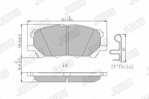 JURID TOYOTA Тормозные колодки передн. RX300 03-