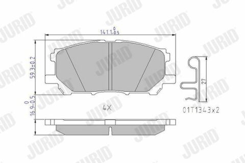 JURID TOYOTA Гальмівні колодки передн. RX300 03-