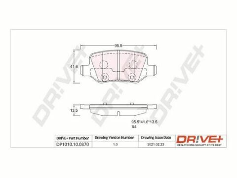 DP1010.10.0870 Drive+ - Гальмівні колодки до дисків