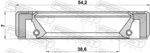 Сальник піввісі 38.6x54.2x7.25x7.25 Grand Vitara/Escudo 06-14 Сальник піввісі 38.6x54.2x7.25x7.25 Grand Vitara/Escudo 06-14