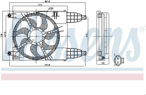 Вентилятор радіатора Aveo 1.2/1.4 08- CHEVROLET Вентилятор радіатора Aveo 1.2/1.4 08- CHEVROLET