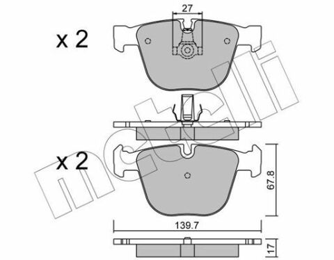 Колодки гальмівні (задні) BMW X5 (E70/F15)/X6 (E71/F16) 06- Колодки гальмівні (задні) BMW X5 (E70/F15)/X6 (E71/F16) 06-