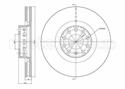 Диск тормозной (передний) Audi A6/A8 96-10 (323x30)