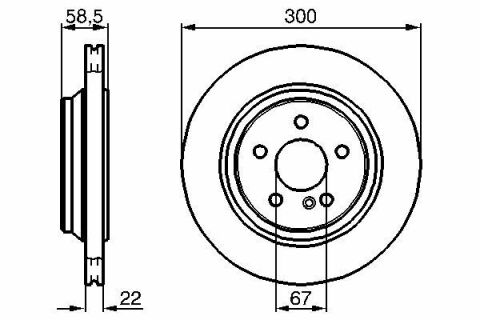 Диск гальмівний (задній) MB S-class (W220) 99-05 (300x22) (з покриттям) (вентил.)