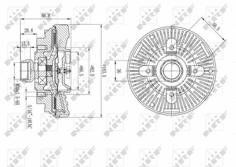 Муфта вентилятора Chrysler PT Cruiser 2.4 00-10/Jeep Grand Cherokee 3.6-6.4 10-