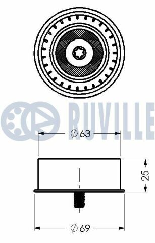 RUVILLE OPEL Ролик натяж. (d=62,7) 1,4/1,6i Corsa B, Astra 92-98, Vectra B