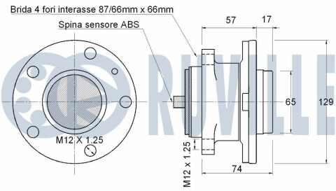 RUVILLE CITROEN Підшипник зад. з ABS C4 Picasso, Peugeot 308 13-