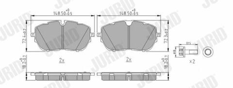 JURID PEUGEOT Гальм. колодки перед. 308 II 2.0 GT BlueHDi 180 14-21, 508 II 2.0 BlueHDI 160 18-