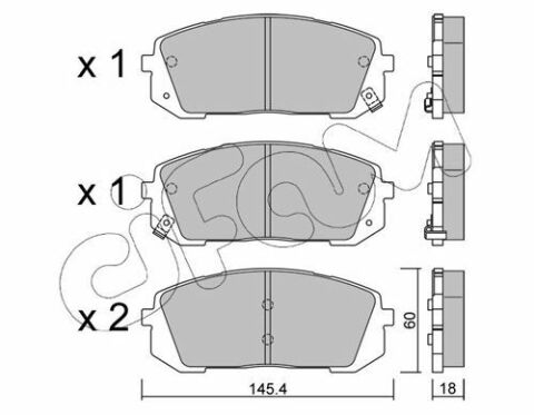 Колодки тормозные передние ELANTRA 1.6 20-, SONATA 2.0-2.5 20- HYUNDAI