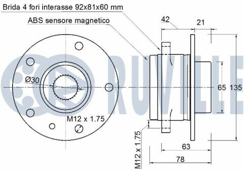 Подшипник передние ступицы 500x 14-, jeep renegade suv 1.0 t-gdi 18-