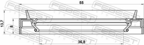 Сальник дифференциала (38x55x8mm) Renault Kangoo 01-