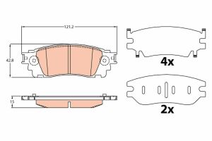 Колодки гальмівні LEXUS NX200t/NX300h 14>