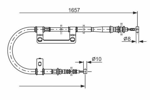 Трос ручного тормоза правый 626 92- MAZDA