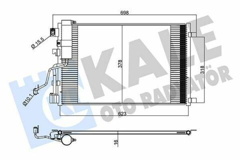 KALE NISSAN Радіатор кондиціонера Qashqai 1.5dCi 07-