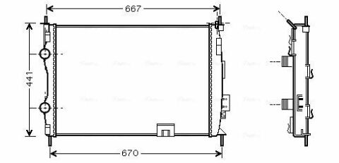 Радиатор охлаждения двигателя NISSAN QASHQAI (2007) 2.0 (выр-во AVA)