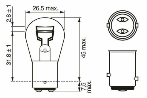 Автолампа P21/5W 12V 21/5W BAY15d Pure Light