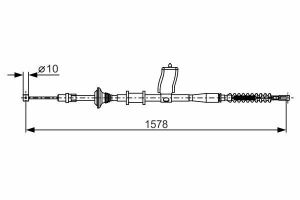 Трос ручного гальма правий Nubira 97- (диск.) DAEWOO