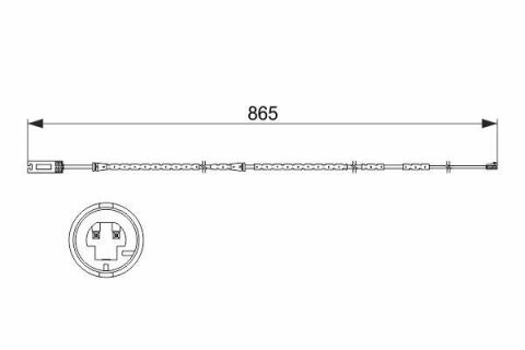 Датчик износа тормозных колодок (передних) BMW 3 (E90/E91/E92)/ X1 (E84) 05-15 (L=865mm)