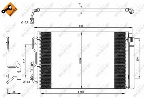 Радиатор кондиционера BMW 1(F20)/2(F22)/3(F30)/4(F32) 10-