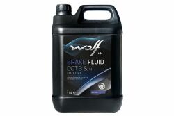 Тормозная жидкость WOLF BRAKE FLUID DOT 3&4, 5 литров