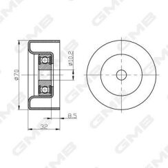 Ролик паразитный land cruiser 4,003-, lexus rx350. Toyota