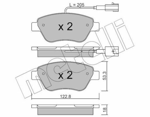 Колодки гальмівні (передні) Citroen Nemo 10-/Peugeot Bipper/Fiat 500/500C 08-/Punto 12- (+датчики)