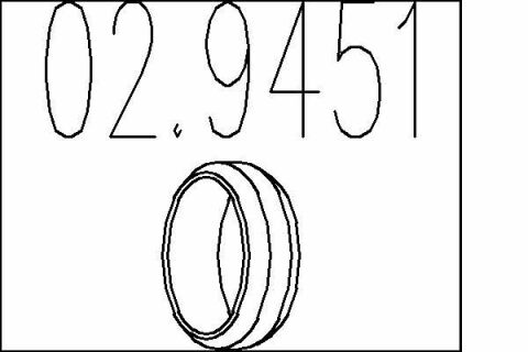 Монтажное кольцо выхлопной системы (D (внутр.) – 55,6 мм; D (наружн.) – 69,5 мм; Высота – 12,8 мм)