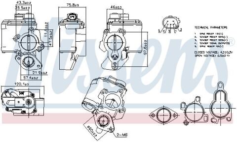 Клапан EGR Espace IV, Laguna II,III, Koleos, Trafic II, Vivaro 2.0dCi