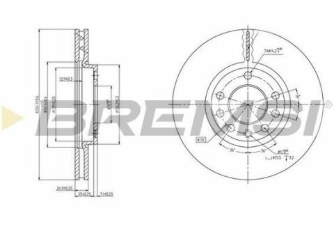 Тормозной диск перед. Vectra C/Signum 02-(285x25) (вент.)