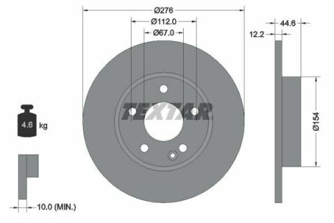 Диск тормозной (передний) MB A-class (W169) 04-12 (276x12.2) PRO