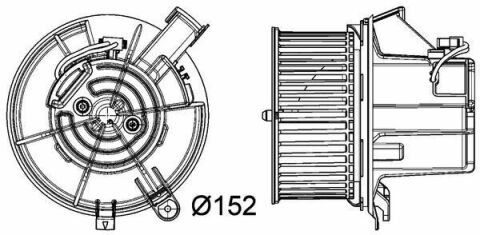 Вентилятор обогревателя салона MB W204/S204/W212/S212 07- (+AC)