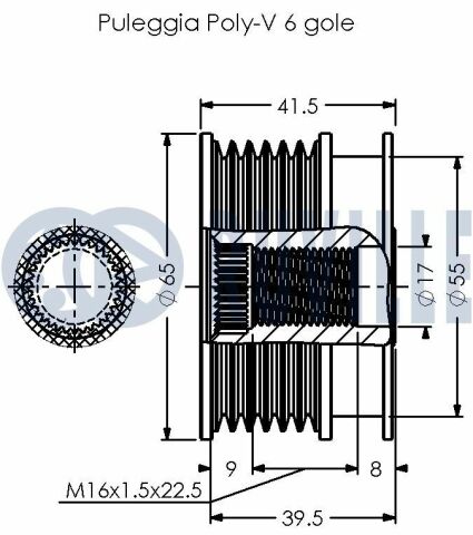 Шкив генератора astra h 1.9 cdti