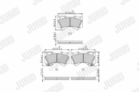 JURID TOYOTA Колодки тормозн. передн.Land Cruiser 4.7/4.5d 08-