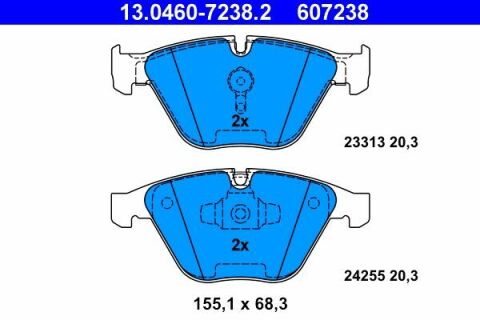 Колодки тормозные (передние) BMW 3 (E90/E91) 04-13/X1 (E84) 09-15 (Ate)