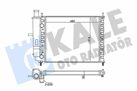 KALE FIAT Радіатор охолодження Brava,Marea 1.4/1.6