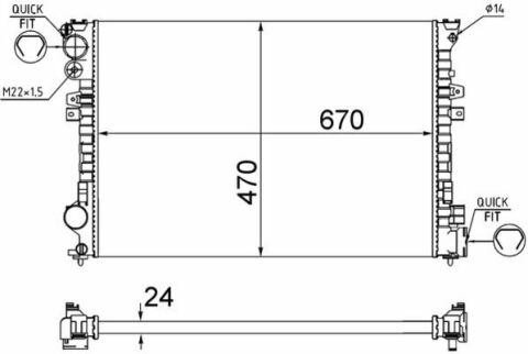 Радиатор охлаждения Fiat Scudo 1.9D/TD/2.0JTD 96-06