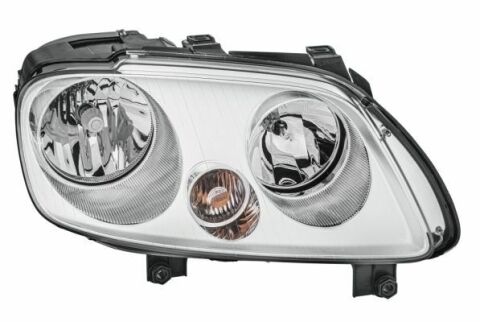 HELLA VW Фара основная галоген (Visteon) с мотором,без ламп H7/H1 PY21W W5W прав.Caddy III,Touran 04-