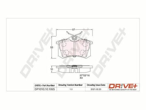 DP1010.10.1065 Drive+ - Гальмівні колодки до дисків