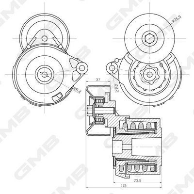 Натяжной ролик accord viii 2.4i 08-,acura tsx 2.4 10- honda